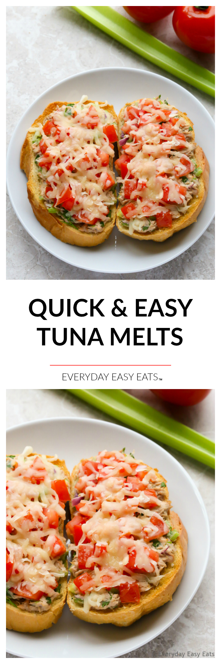 Quick Tuna Melts - 15 minutes are all you need to make these tasty, comforting sandwiches. | EverydayEasyEats.com