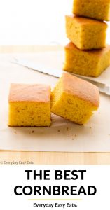 The Best Easy Buttermilk Cornbread with title text overlay.