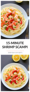 15-Minute Shrimp Scampi - A quick, mouth-watering dish that is perfect for entertaining and busy weeknights. | EverydayEasyEats.com