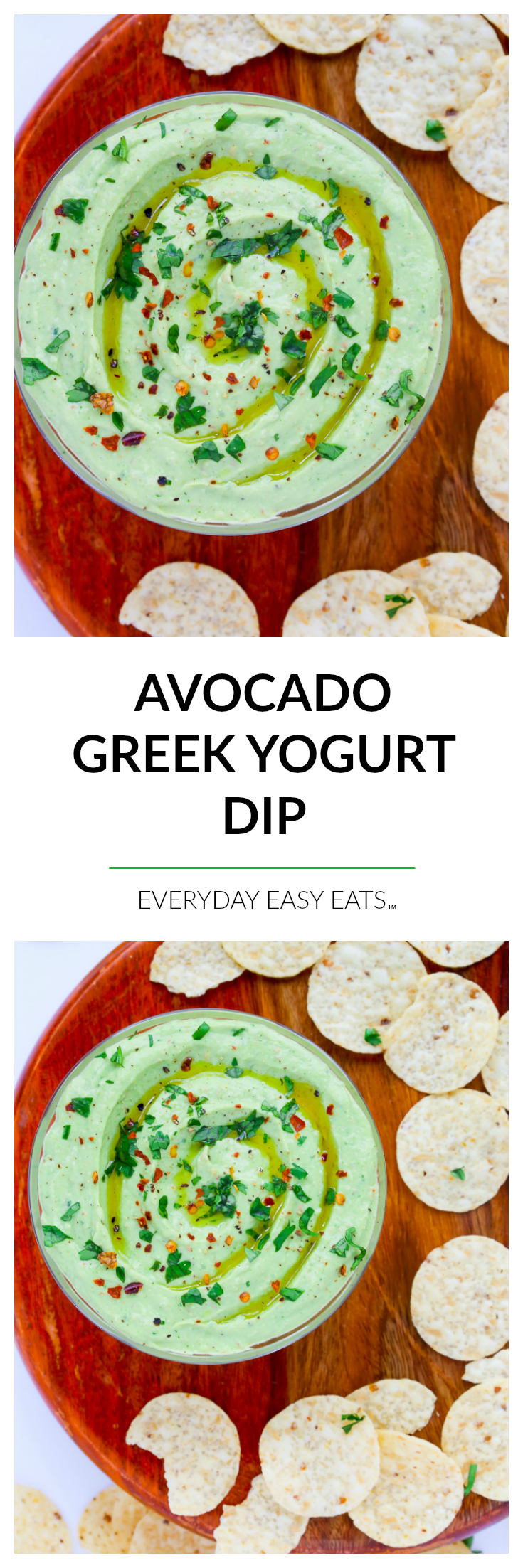 Avocado Greek Yogurt Dip - This creamy, healthy dip is perfect for entertaining and snacking. | EverydayEasyEats.com