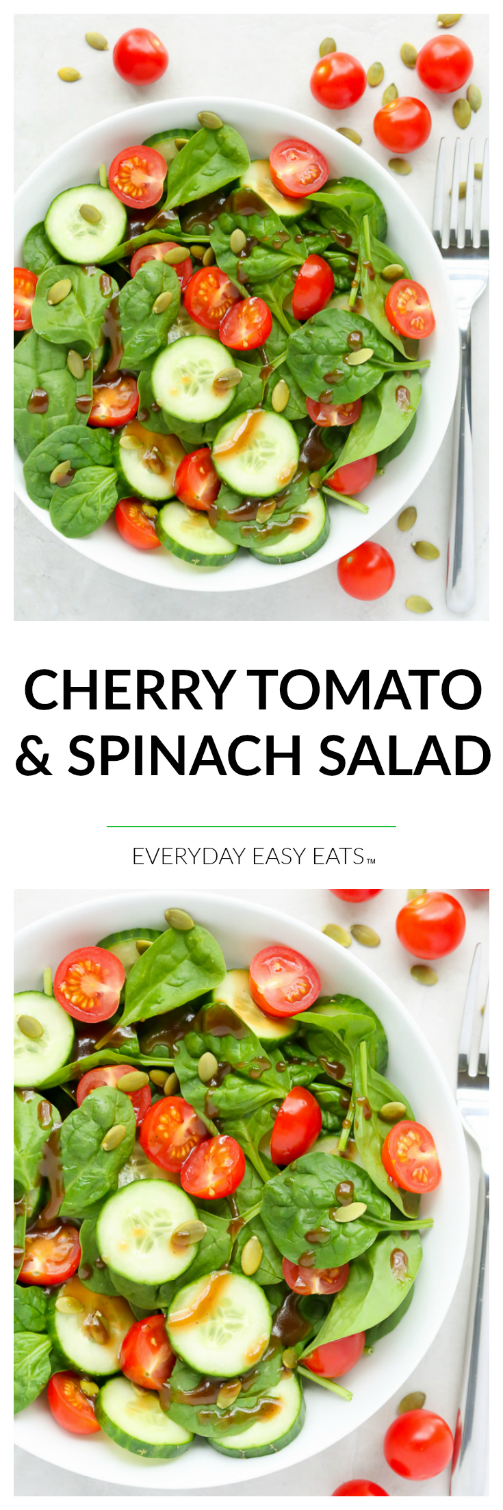 Cherry Tomato and Spinach Salad Recipe | EverydayEasyEats.com