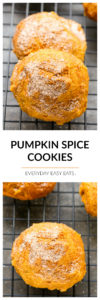 Pumpkin Spice Cookies - These soft, cake-like cookies are the perfect way to celebrate the fall and welcome the warmth of the holidays. | EverydayEasyEats.com