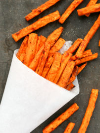 Spicy Baked Sweet Potato Fries (Easy & Healthy Recipe!)