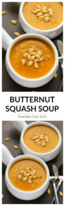 This classic Butternut Squash Soup recipe is a fall and winter favorite. A silky, comforting soup that is vegan, paleo and gluten-free! | EverydayEasyEats.com