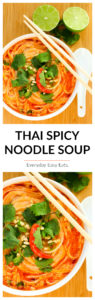 This easy Thai Spicy Noodle Soup recipe is quick, hearty and infused with fragrant Thai flavors. Ready to eat in just 15 minutes! | EverydayEasyEats.com