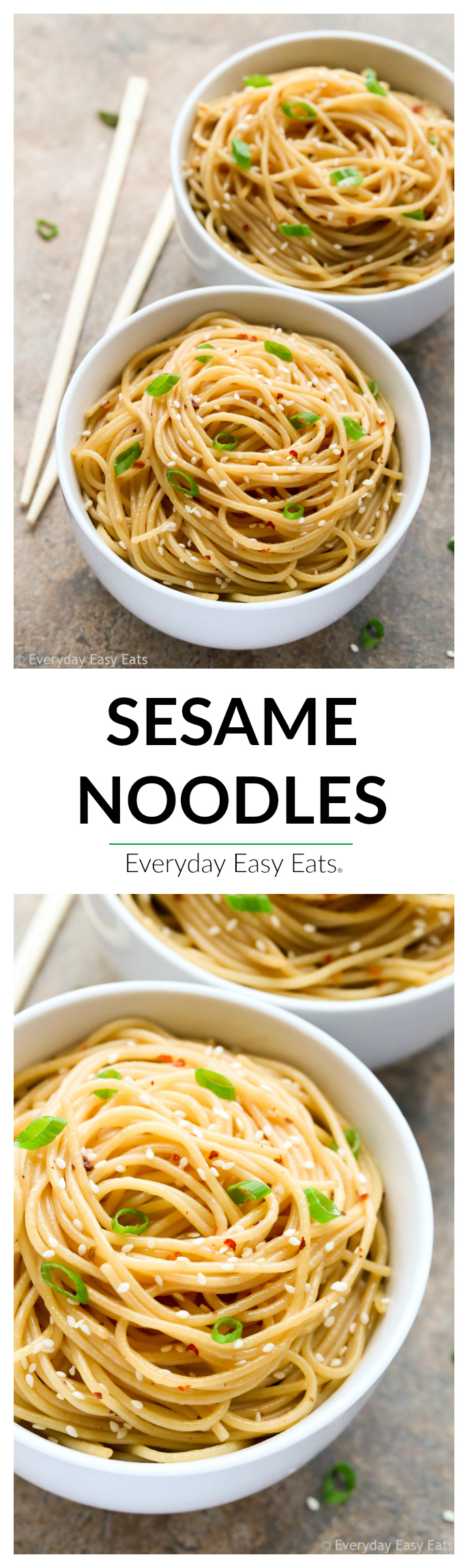 Sesame Noodles - A super-easy recipe that requires just 15 minutes to make! | EverydayEasyEats.com