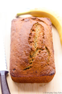 The only banana bread recipe you will ever need. Perfectly moist, bursting with banana flavor and blissfully simple to make. No electric mixer needed! | EverydayEasyEats.com