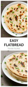 No yeast is needed to make this 20-minute Basic Flatbread recipe. Quick, easy and foolproof! | EverydayEasyEats.com