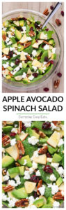 Apple Avocado Spinach Salad - Easy, healthy and ready in just 10 minutes! | Recipe at EverydayEasyEats.com