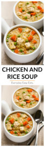 This easy Chicken and Rice Soup recipe is hearty, healthy and gluten-free. | EverydayEasyEats.com