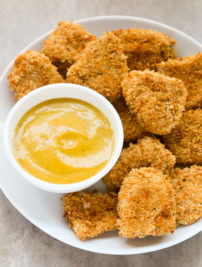 The BEST Baked Chicken Nuggets with Honey Mustard Sauce
