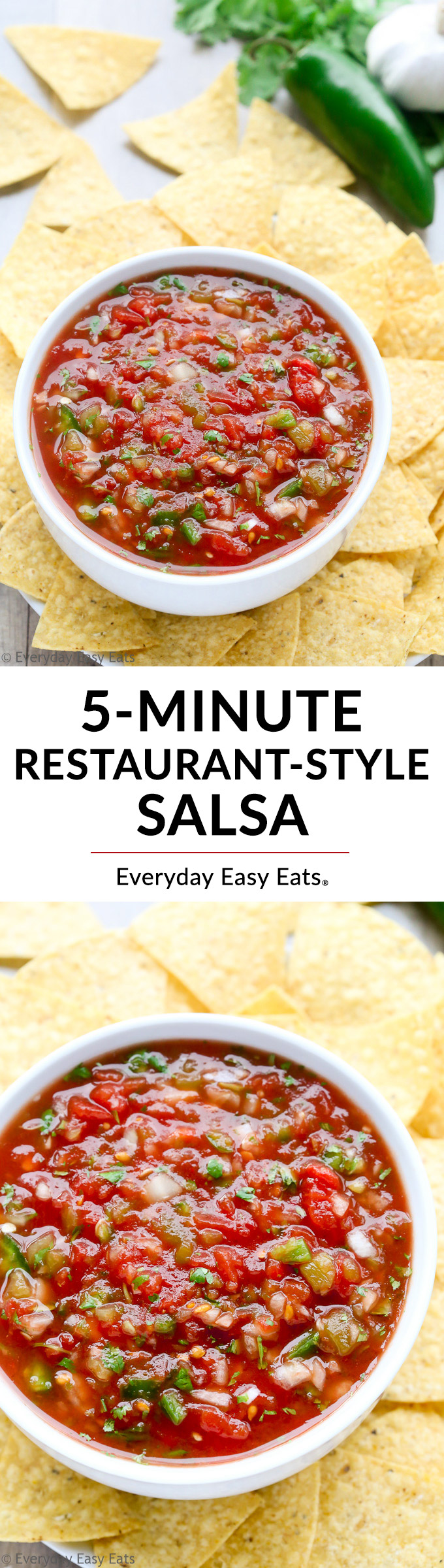 Easy 5-Minute Restaurant-Style Salsa | Recipe at EverydayEasyEats.com