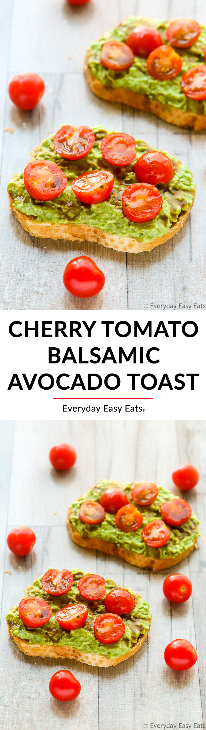 Easy Cherry Tomato Balsamic Avocado Toast | Recipe at EverydayEasyEats.com