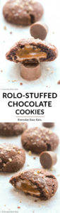 Easy Rolo-Stuffed Chocolate Cookies | Recipe at EverydayEasyEats.com