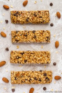 Healthy No-Bake Chocolate Almond Granola Bars | Recipe at EverydayEasyEats.com