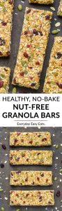 Healthy No-Bake Nut-Free Granola Bars | Recipe at EverydayEasyEats.com