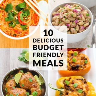 10 Easy Budget-Friendly Meals collage with title text overlay