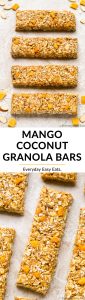 Collage of Mango Coconut Granola Bars