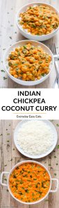 This Indian Coconut Chickpea Curry recipe is quick, easy and perfectly spicy!