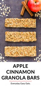 Healthy Apple Cinnamon Granola Bars collage with title text overlay.